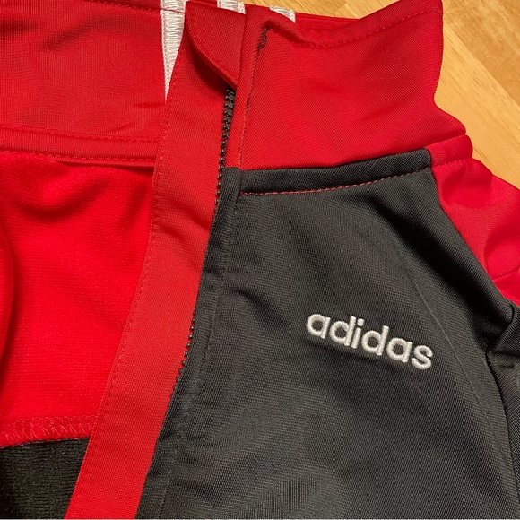 Adidas Zip Up Track Jacket, Toddler 3T, red - Picture 2 of 5